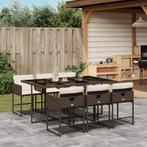 vidaXL 7-delige Tuinset met kussens poly rattan bruin, Verzenden, Nieuw, Tuinset