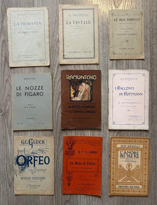 Alberto Donaudy - lotto di 9 libretti d’opera – Ricordi –, Antiquités & Art, Antiquités | Livres & Manuscrits