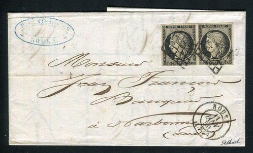 Frankrijk 1850 - Superbe & Rare lettre en double port de, Timbres & Monnaies, Timbres | Europe | France