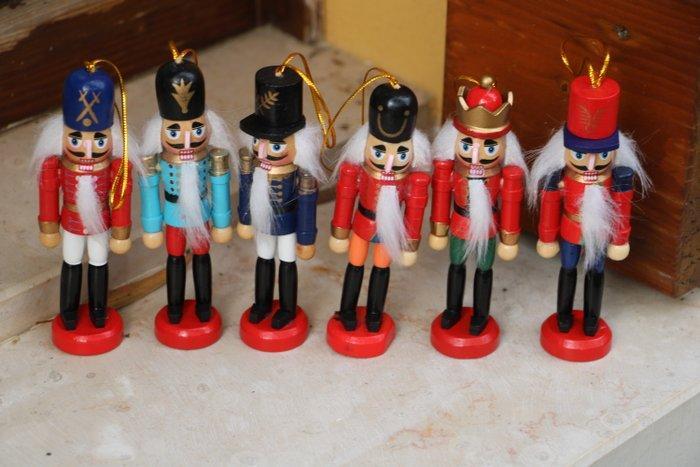 Tinnen soldaatjes van hout voor de kerstboom, 6 stuks -, Diversen, Kerst