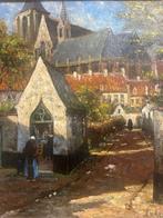 Frans Van Genesen (1887-1961) - Stadsgezicht met kapel, Antiek en Kunst