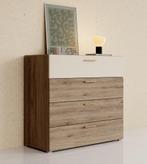 Meubella | Ladekast eiken met beige 100 cm - 4 lades, Verzenden, Nieuw