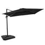 Zweefparasol Pisogne 300x300cm – Premium parasol - Zwart |, Tuin en Terras, Verzenden, Nieuw