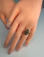 Cocktailring - 18 karaat Geel goud - 1.40ct. tw. Granaat -