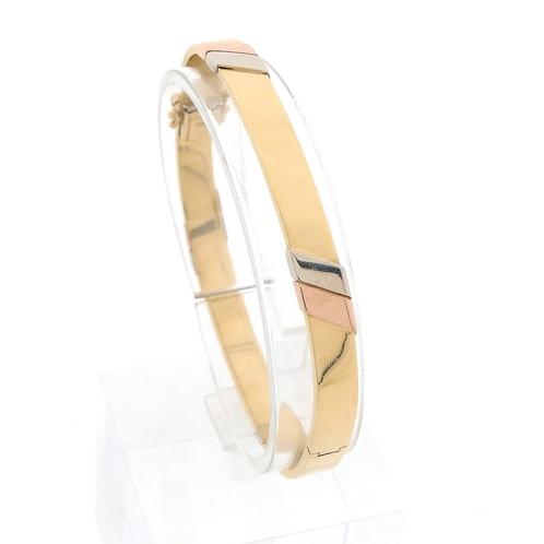 Tricolor gouden slavenarmband | Ø 60 mm (gouden armband), Handtassen en Accessoires, Armbanden, Overige kleuren, Gebruikt, Goud