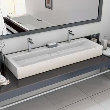 vidaXL Wastafel 120x46x11 cm mineraal gegoten/marmer gegoten, Doe-het-zelf en Bouw, Sanitair, Verzenden, Nieuw