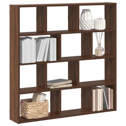 vidaXL Wandschap kubus 12 vakken bewerkt hout bruin, Huis en Inrichting, Kasten | Wandmeubels, Nieuw, Verzenden