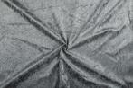 Crushed velvet antraciet stof - 10m rol - Velours stretch, Hobby en Vrije tijd, Verzenden, Nieuw