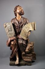 sculptuur, Apostel Lukas, XVII - 120 cm - Hout