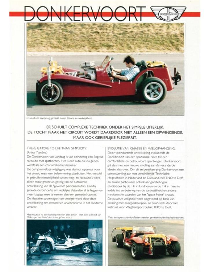 1995 DONKERVOORT LEAFLET NEDERLANDS, Boeken, Auto's | Folders en Tijdschriften