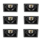 Spots inbouw Inbouwspot Bjorn 1 zwart set 6 stuks, Huis en Inrichting, Verzenden, Nieuw