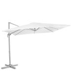 Zweefparasol Pisogne 300x300cm – Premium parasol | Wit, Tuin en Terras, Verzenden, Nieuw