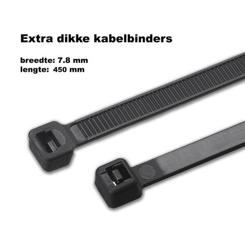 Set van 50 dikke tie wraps (kabelbinders zwart), 7.8x450 mm, Doe-het-zelf en Bouw, Gereedschap | Overige machines, Nieuw, Verzenden