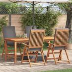 vidaXL Tuinstoel 4 pcs Bruin en Grijs 57 x 71.5 x 104 cm, Tuin en Terras, Tuinstoelen, Verzenden, Nieuw