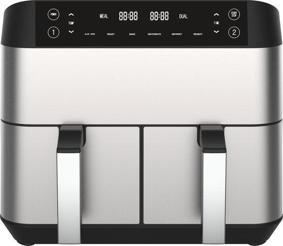 2dekans | Niceey Dubbele Airfryer XXL - 8L - 2460W - Zilver, Electroménager, Friteuses, Enlèvement ou Envoi