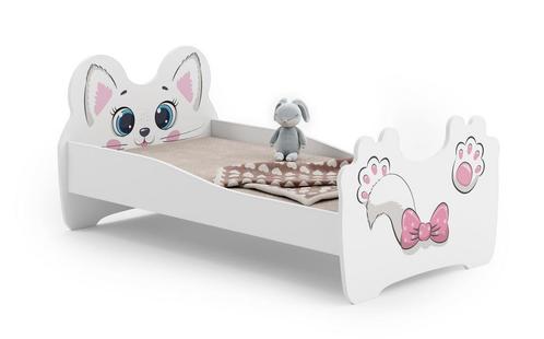 Speels roze poes thema bed - peuterbed 160x80 cm - met ma..., Kinderen en Baby's, Kinderkamer | Bedden, Nieuw, Ophalen of Verzenden