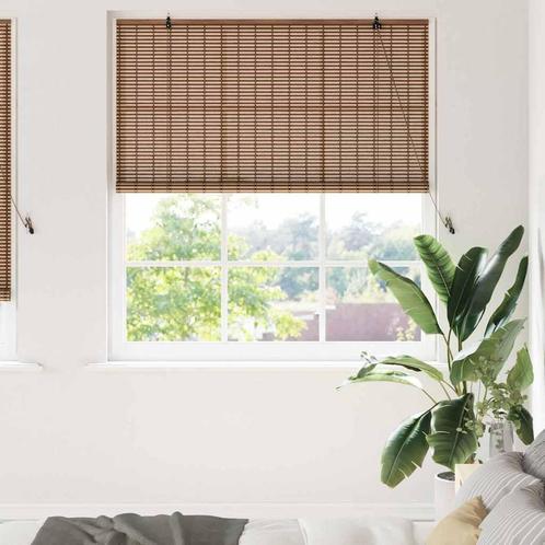 vidaXL met gordijnen Bruin 140 x 220 cm Bamboe, Huis en Inrichting, Stoffering | Gordijnen en Lamellen, Nieuw, Verzenden