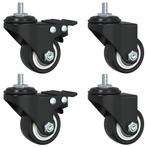 Zwenkwielen 35mm Zwart (4st) | Retour Deal | -40%, Doe-het-zelf en Bouw, Verzenden, Nieuw