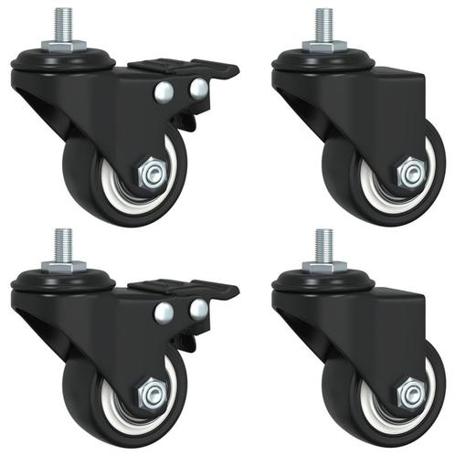 Zwenkwielen 35mm Zwart (4st) | Retour Deal | -40%, Doe-het-zelf en Bouw, Zwenkwielen, Nieuw, Verzenden