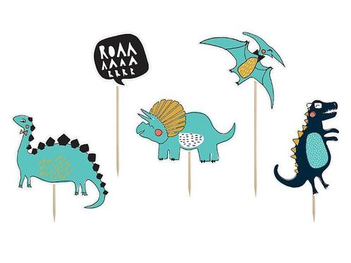 Caketopper Dinosaurs 20cm 5st, Hobby en Vrije tijd, Feestartikelen, Nieuw, Verzenden