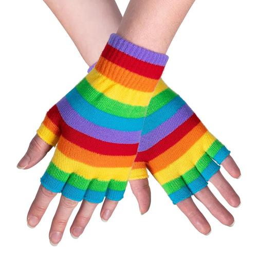 Regenboog Handschoenen Vingerloos, Hobby en Vrije tijd, Feestartikelen, Nieuw, Verzenden