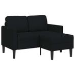 vidaXL 2-zitsbank met ligchaise L-vormig 125 cm stof zwart, Huis en Inrichting, Zetels | Zetels, Verzenden, Nieuw