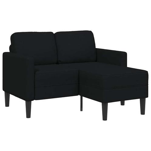 vidaXL 2-zitsbank met ligchaise L-vormig 125 cm stof zwart, Huis en Inrichting, Zetels | Zetels, Nieuw, Verzenden