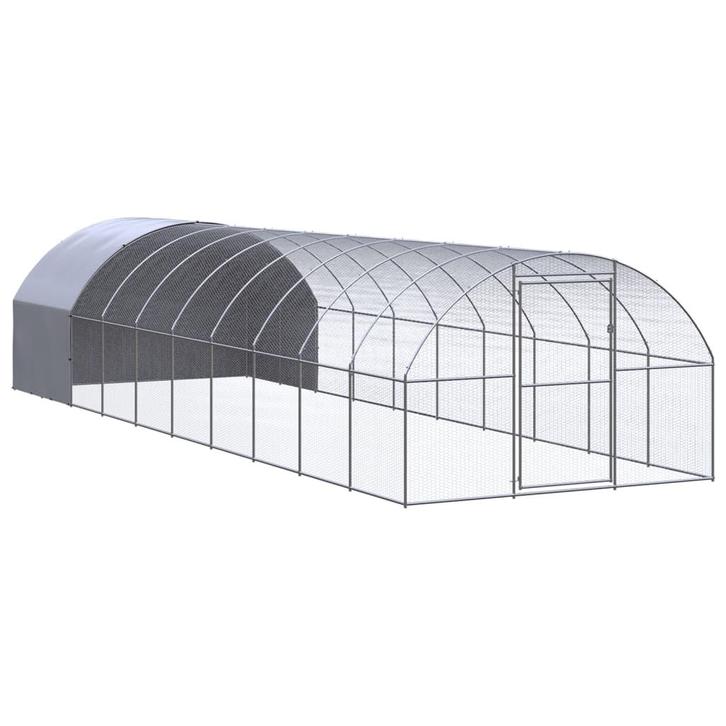 vidaXL Kippenren 3x10x2 m gegalvaniseerd staal, Dieren en Toebehoren, Knaagdieren en Konijnen | Hokken en Kooien, Nieuw, Verzenden