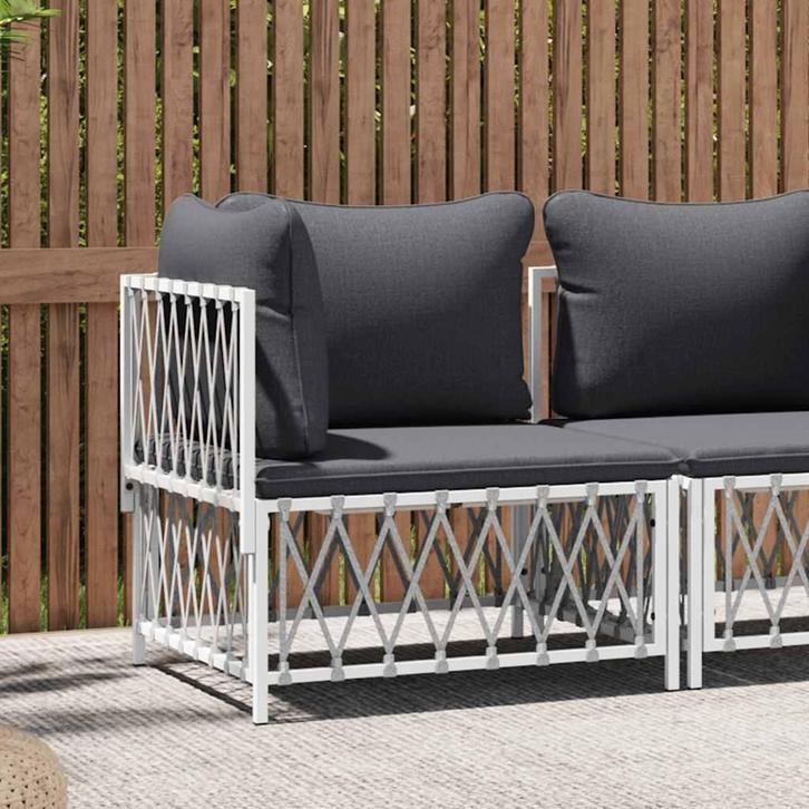 Hoekbank Wit | OP = OP | 40% Voordeel (tuinbank), Tuin en Terras, Tuinbanken, Nieuw, Textileen, Verzenden