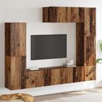 vidaXL 7-delige TV-kast set, Wandmontage, Oude Hout,, Huis en Inrichting, Verzenden, Nieuw