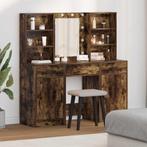 vidaXL Dressing tafel set met LED 3 pcs Rook Eiken Bewerkt, Huis en Inrichting, Verzenden, Nieuw