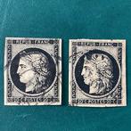 Frankrijk 1849 - 20 cent Ceres 2 goede marge exemplaren met, Gestempeld