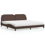 vidaXL Bed met matras kunstleer bruin 200x200 cm, Verzenden, Nieuw