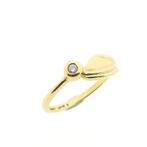 Gouden ring met zirconia (subtiele ring, gouden sieraden), Handtassen en Accessoires, Ringen, Gebruikt, Overige kleuren, Ophalen of Verzenden