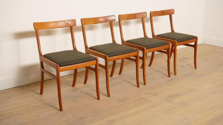 4 x eetkamerstoel | Ole Wanscher | Kersenhout | Opnieuw, Huis en Inrichting, Stoelen, Ophalen of Verzenden