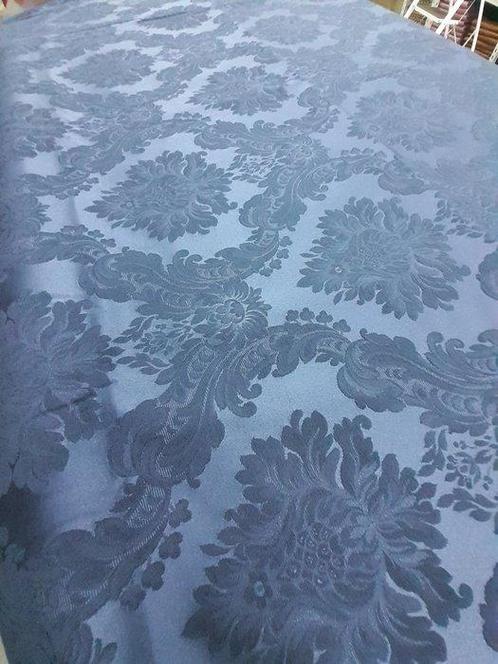 Tissu d’ameublement - 2.7 cm - 2.8 cm - TISSU BAROQUE BLEU, Antiek en Kunst, Antiek | Tapijten, Tafelkleden en Textiel