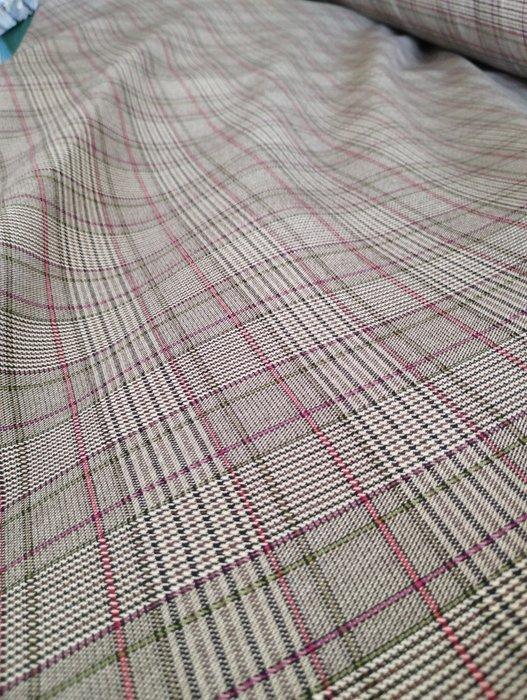 Tartan in lana 80%, gemiddelde grammatuur 350x140 - Textiel, Antiek en Kunst, Antiek | Tapijten, Tafelkleden en Textiel