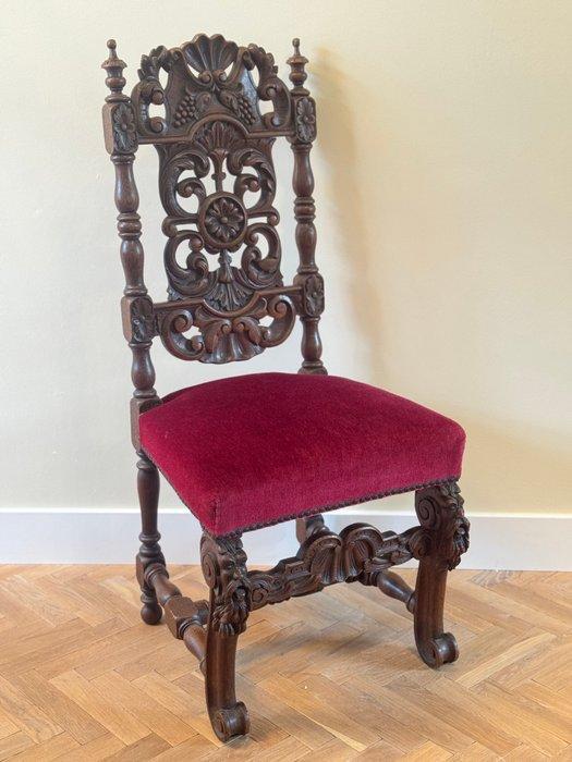 Ambachtelijk grmaakt - Bijzetstoel - hoofd maskers, Antiek en Kunst, Antiek | Overige Antiek