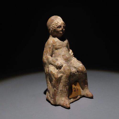 Oud-Grieks Terracotta Vrouwelijke figuur. 4de eeuw v.Chr. 9, Verzamelen, Mineralen en Fossielen