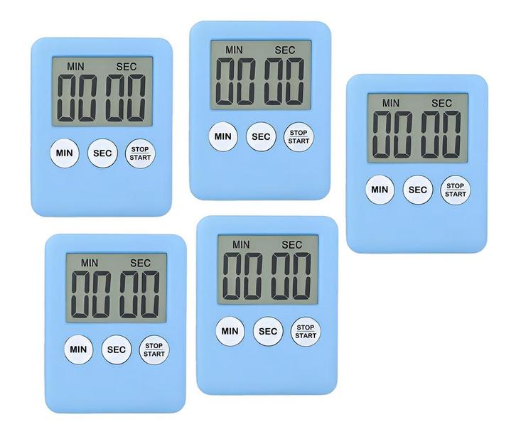 Set van 5 digitale timers, kookwekkers, alarmklokken babybl, Doe-het-zelf en Bouw, Gereedschap | Overige machines, Nieuw, Verzenden