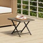 vidaXL Tafel inklapbaar 45x35x32 cm poly rattan grijs, Tuin en Terras, Tuintafels, Verzenden, Nieuw