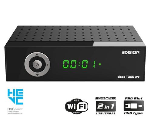Edision Picco T265 PRO DVB-T2C H.265 HEVC, Audio, Tv en Foto, Schotelantennes, Nieuw, Ophalen of Verzenden