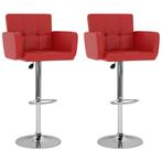 2 Rode Kunstleer Barstoelen | Retour Deal | 40% Korting!, 2 krukken, Verzenden, Nieuw, 90 cm of meer