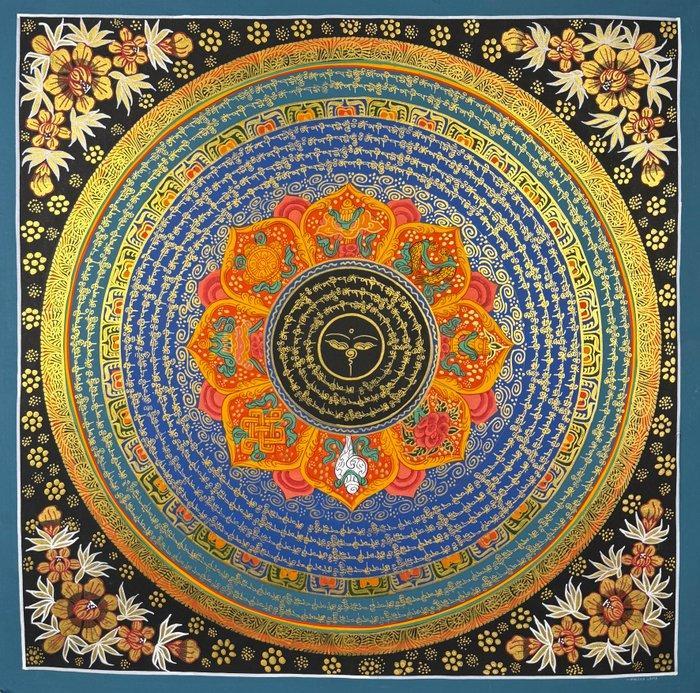 OM mantra Mandala | Handgeschilderde Mantra Mandala -, Huis en Inrichting, Overige Huis en Inrichting