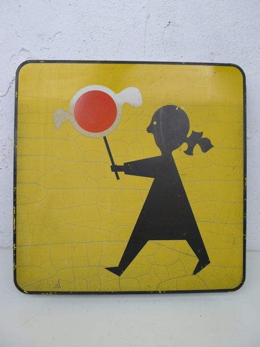 Verkeersbord - Verkeersbord - Staal, Antiek en Kunst, Antiek | Wandborden en Tegels