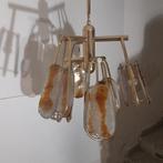 Lustre - verre en laiton, Antiek en Kunst