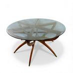 Centre de table - Acajou, Vitrail, Laiton - Table basse, Antiquités & Art