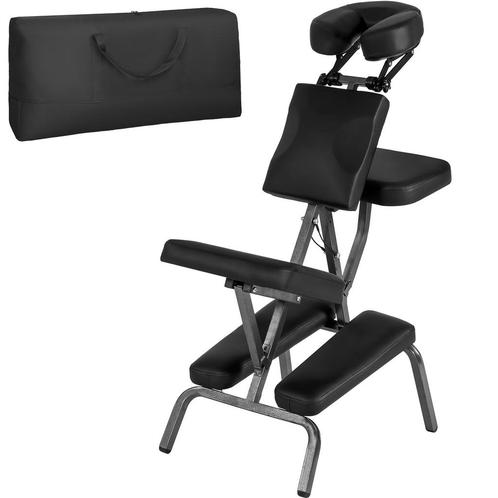 Massagestoel van imitatieleer - zwart, Sports & Fitness, Produits de massage, Envoi