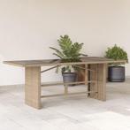 vidaXL Table de jardin dessus en verre beige 190x80x74, Verzenden