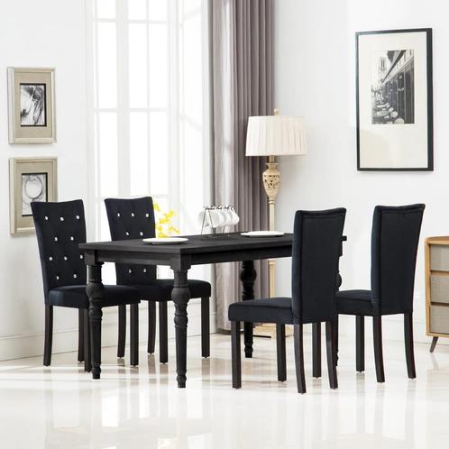vidaXL Eetkamerstoelen 4 st fluweel zwart, Huis en Inrichting, Stoelen, Nieuw, Verzenden